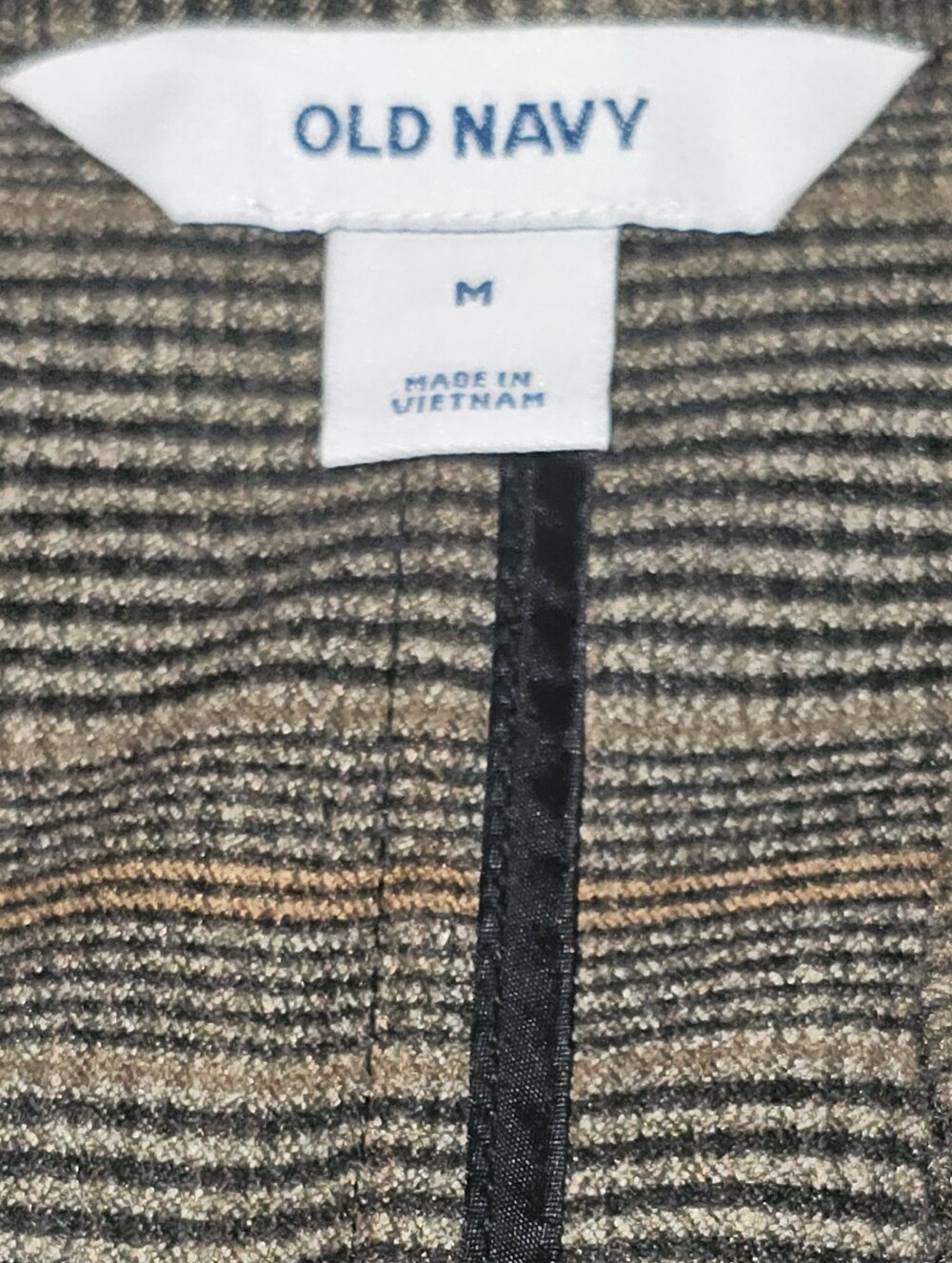 Old Navy Relaxed Twill Blazer M Brown Plaid 2 Button Jacket - Picture 11 of 11
